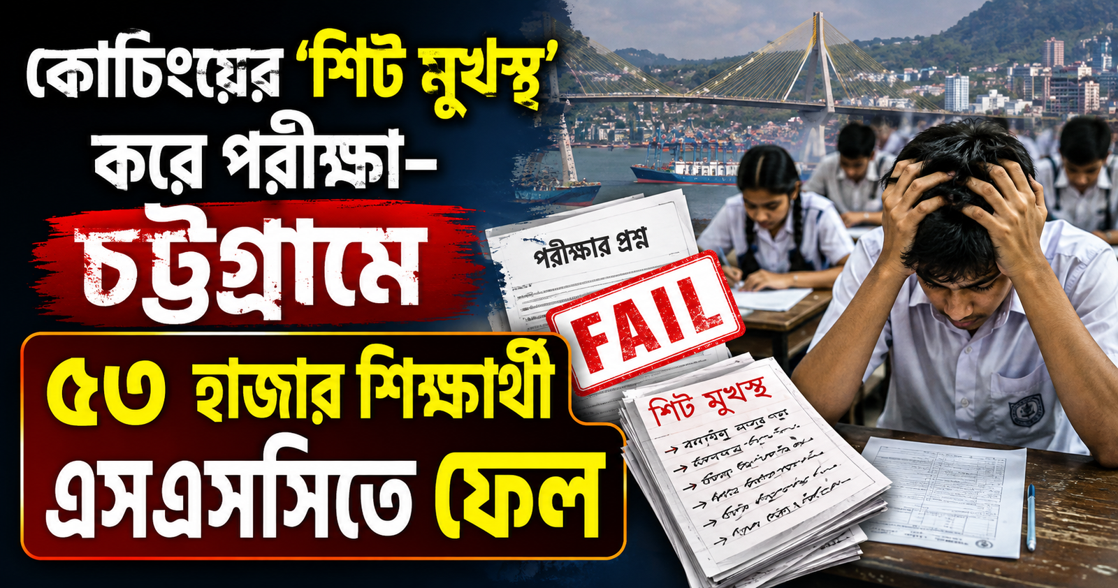 কোচিংয়ের শিট মুখস্থ করে পরিক্ষা- চট্টগ্রামে ৫৩ হাজার শিক্ষার্থী এসএসসিতে ফেল