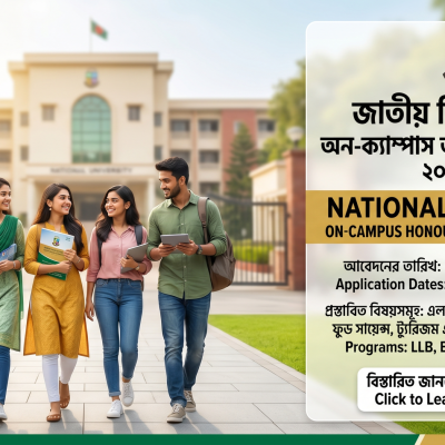 National University 1st Year Admission Apply Circular 2025-26 Published